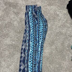 Blue Patterned Pants